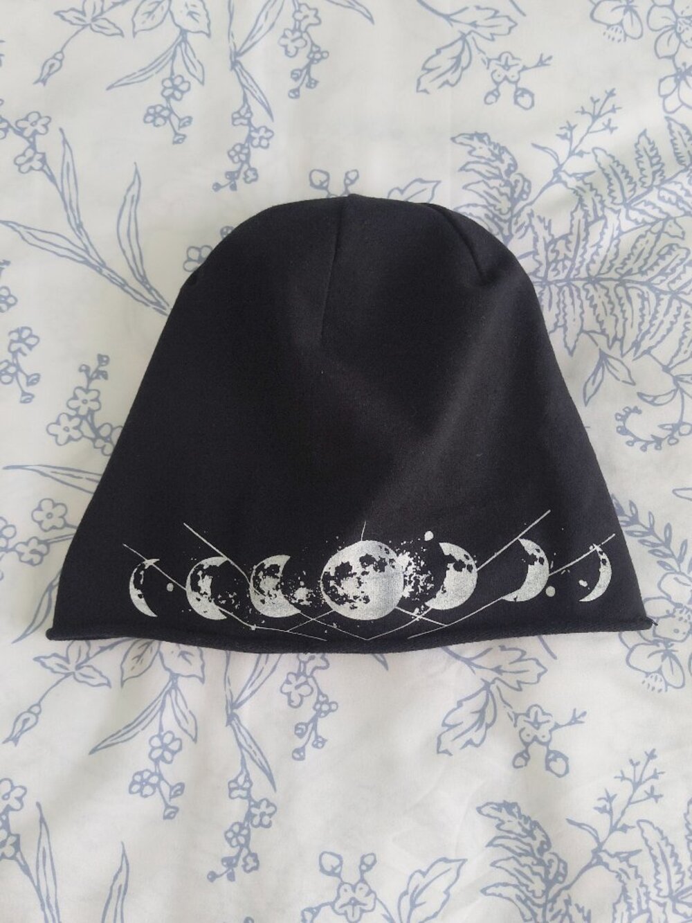 Hand-printed Moon Phase Beanie